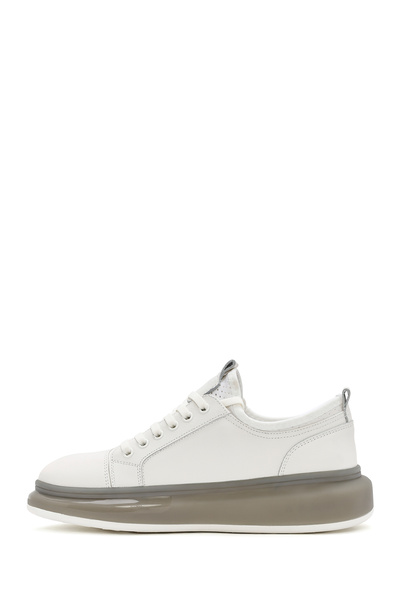 Derimod Erkek Beyaz Kalın Tabanlı Bağcıklı Deri Sneaker 25SFD691418