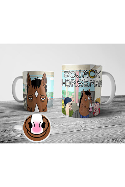 Pixxa Bojack Horseman Alt Tabanı Ağız Desenli Kupa Bardak