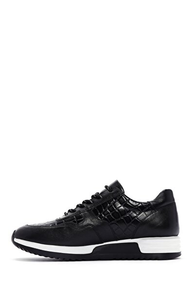 Derimod Men's Black Lace-Up Leather Sneaker 25Sfd 640014