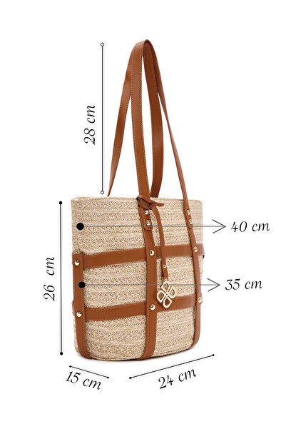 Derimod حقيبة يد نسائية من القش باللون البيج حقيبة كتف 25SBD2442M7