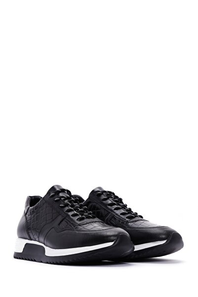 Derimod Men's Black Lace-Up Leather Sneaker 25Sfd 640014