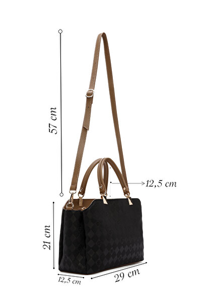 Derimod Women's Black Long Strap Printed Shoulder Bag 25Sbd 201226