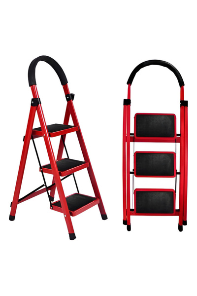 Asil 3 Basamaklı Katlanır Merdiven | Kaymaz Geniş Basamaklı Ev & Mutfak Tipi ...