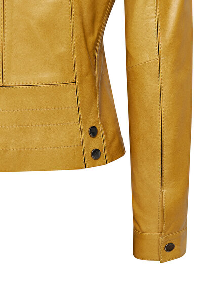 Derimod Linda Kadın Sarı Kısa Deri Ceket 24WGD5200U4