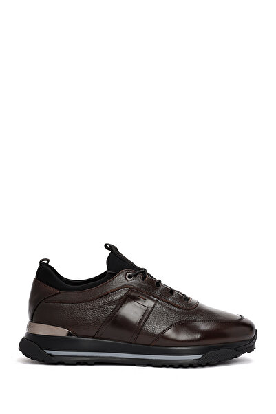 Derimod Erkek Kahverengi Bağcıklı Deri Casual Sneaker 24WFD722914
