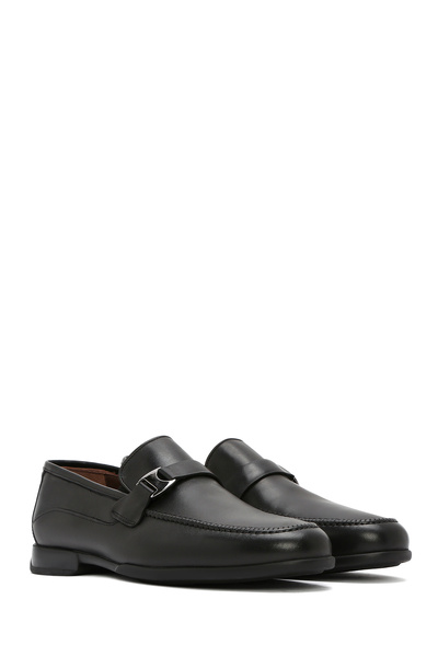 Derimod Erkek Siyah Deri Klasik Loafer 25SFD670118