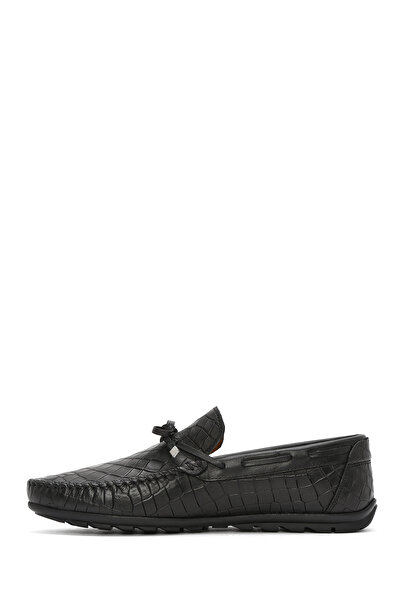 Derimod Pantofi pentru bărbați din piele naturală cu model de crocodil negru, pantofi casual, pantofi de zi cu zi 25SFD7544E3
