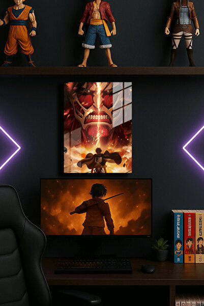 EABASKI Poster metalic "Attack on Titan" cu imprimeu, Tablou cadou 30x40 cm