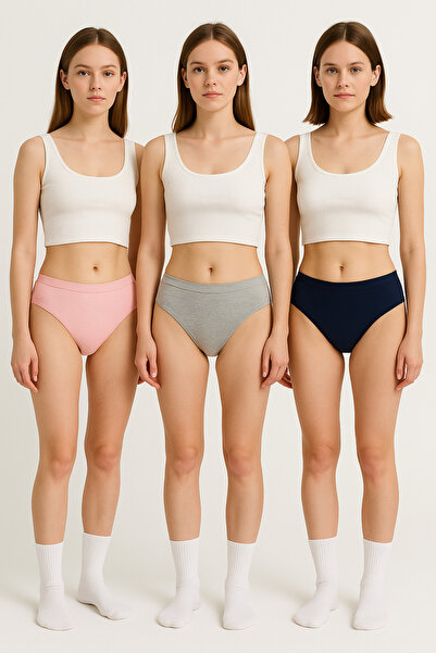 LİBELLA İÇ GİYİM Kadın Pamuklu Orta Bel Külot – 5’li Basic Paket