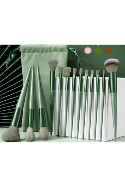 Meyras Touch 2 ПРОДУКТ - Спеціальний набір з 13 зелених пензликів Fix Keseli та набір з 5 дзеркальних косметичних дзеркал