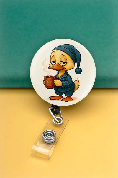 Apptakı Yorgun Ördek Metal Buton Yoyo Yaka Kartığı Kart Tutucu Yoyo Kartlık -...