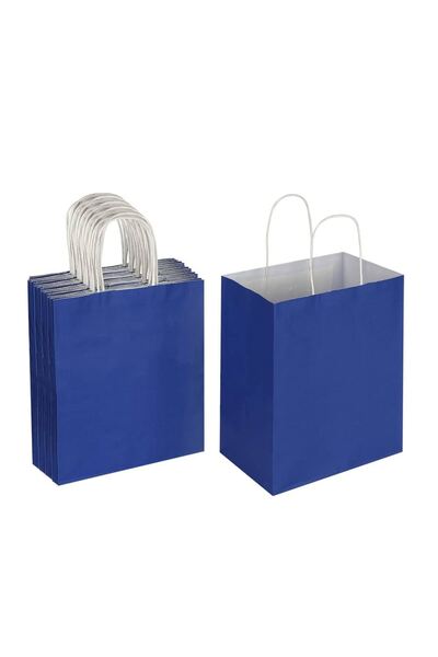 Binbir Çeşit Ambalaj MAVİ Kraft Çanta 18x8x24 ( 25 Adet )
