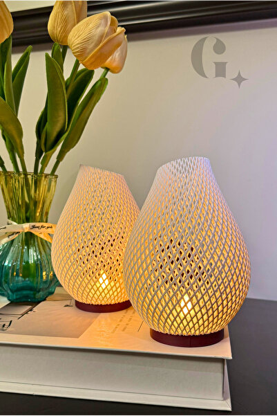 Giposi Özel Tasarım Led Aydınlatmalı Dekoratif Obje İkili Set