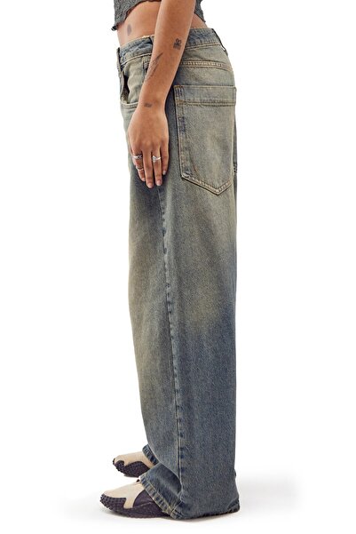 september island Smoky Blue Vintage Vintage Detailed Baggy Boyfriend Shalwar Jeans