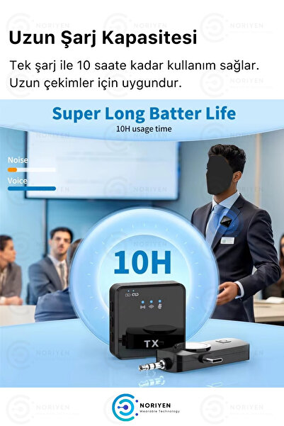 Noriyen 2 Adet F11-2 Pro Model Ultra Hassas Kablosuz Yaka Mikrofonu Influencer Youtuber Tiktok Mikrofon