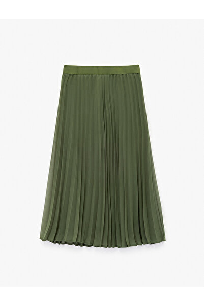 Koton Midi Boy İnce Piliseli Şifon Etek