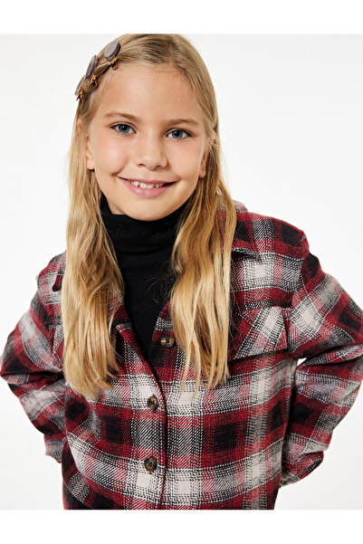 Koton Cămașă pentru fată, cu mânecă lungă, cu guler clasic, cu model (AW 25)