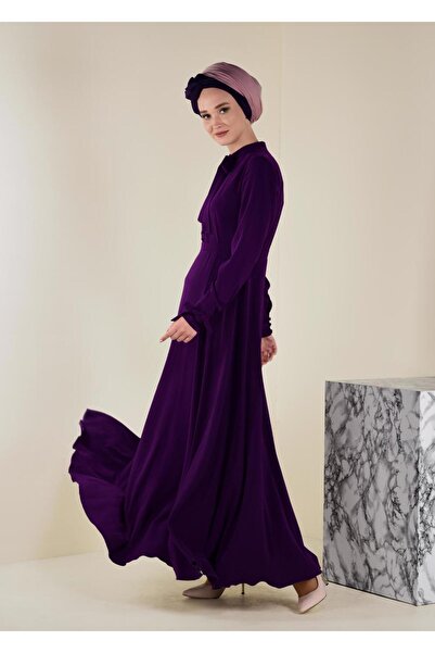 Alvina Φόρεμα με γιακά με κορδόνια και φερμουάρ 4256