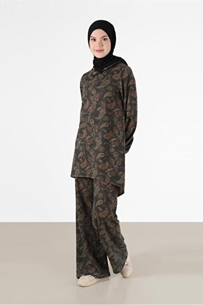 Alvina FISHER COLLAR PATTERNED DOUBLE PANT WITH ELASTIC CUFFSSET 42280