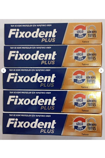 Fixodent Diş Protez Yapıştırıcı Krem Plus Güçlü Tutuş 40 gr X5 Adet