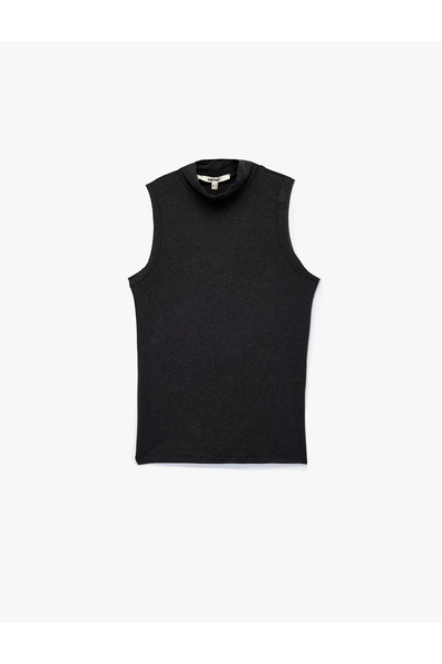Koton Sheep Wool Blended Slim Fit Stand Collar Sleeveless Bodysuit