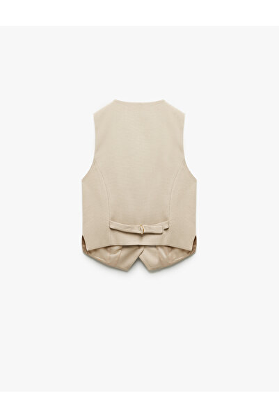 Koton V Neck Sleeveless Buttoned Blazer Vest