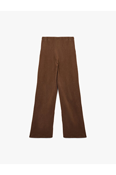 Koton Üç İplik Pamuklu Bağlama Detaylı Cepli Geniş Paça Eşofman Altı