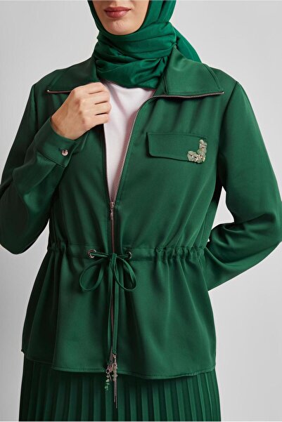 Alvina Satin Suit with Pleated Skirt 45385