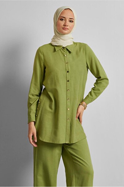 Alvina Linen Effected Trousers Suit 45688