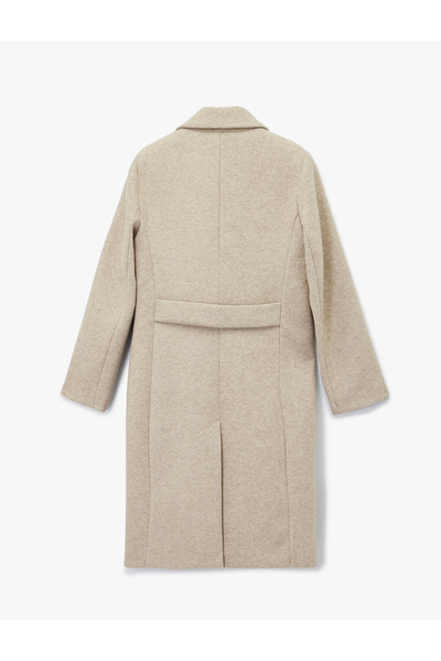 Koton Μακρυμάνικο παλτό με διπλό στήθος με κουμπιά και τσέπες