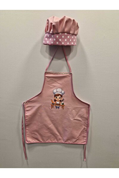 HM POLİSAJ Kız Çocuk Aşcı Önlük Şapka Takımı