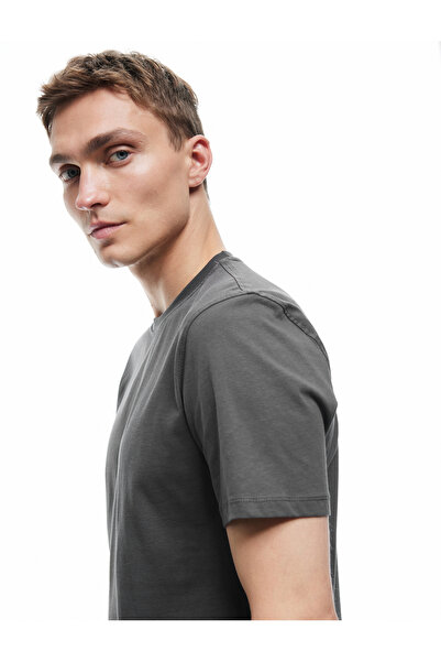 Koton Pamuklu Kısa Kollu Bisiklet Yaka Slim Fit Erkek Basic Tişört
