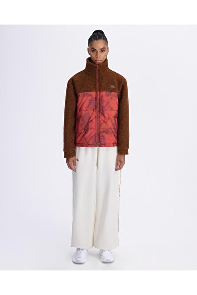 Kappa Authentic Aria Kadın Kahverengi-Turuncu Oversize Fit Sherpa