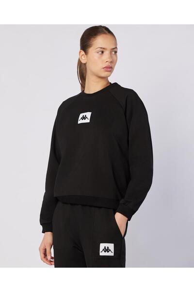 Kappa Nady Sweatshirt Kadın Siyah Regular Fit Sweatshirt