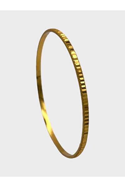 Arnes Jewelry Çelik 22 Ayar Altın Kaplama Desenli Ajda Bilezik - 1 Adet