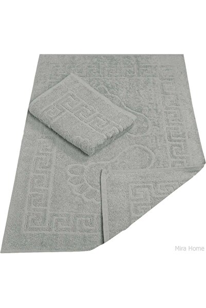 YUANEZ 2 Pack Bathroom Foot Towel & # 37;100 Cotton 50X70 cm Menesch Gray