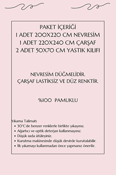 merland benvecocuk Double Ranforce Duvet Cover Set & # 37;100 Cotton Harmony