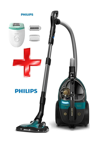 Philips Marathon Ultimate Koldan Kumandalı LED Başlıklı Torbasız Süpürge + Epilasyon Cihazı Hediyeli