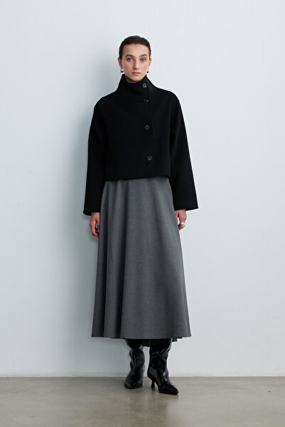 BE BLUE GRAY ROLLED SKIRT