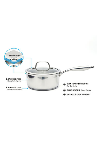 Prestige Infinity Tri Ply Stainless Steel 20cm Saucepan With Lid | PR81188