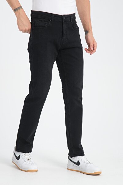 Store Straight Cut Men's Jeans - Stretch Fabric, Regular Fit Jeans (98% Cotton)