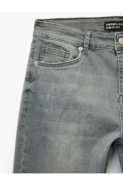 Koton Cotton Regular Waist Buttoned Slim Fit Jean Trousers - Brad Jean