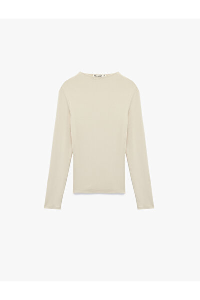 Koton Stand Collar Slim Fit Modal Blend Basic Long Sleeve T-Shirt