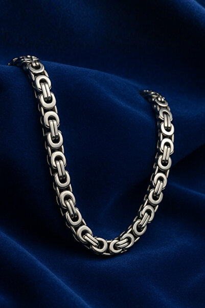 Otto Man Steel Jewelry Erkek Paslanmaz Çelik Kolye 8mm Euro Kral Zincir Kalın...