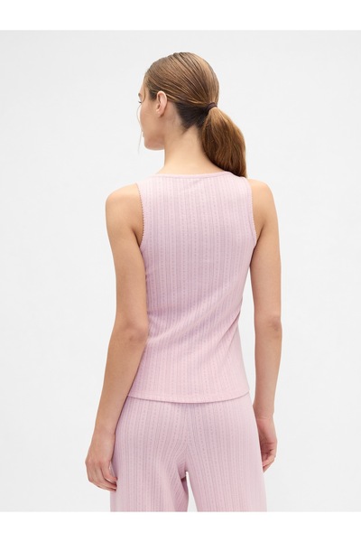 GAP Kadın Pembe Pointelle Scoopneck Tank Pijama Üstü
