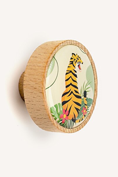 Kulpingo Ξύλινη λαβή με φιγούρα τίγρης