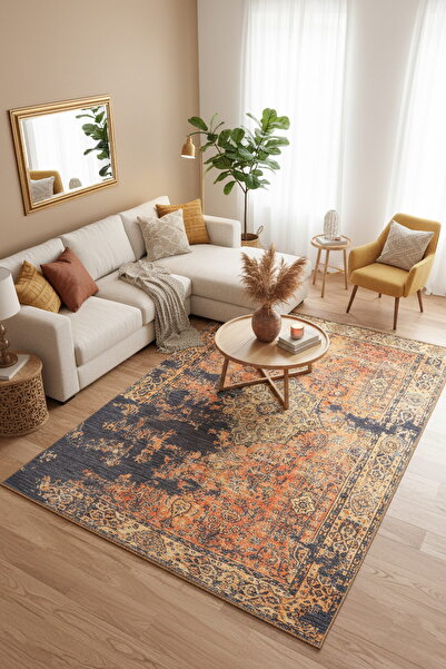 ARTLOOP Fusion Modern Dokuma Taban Dekoratif Sarı Halı AL 275