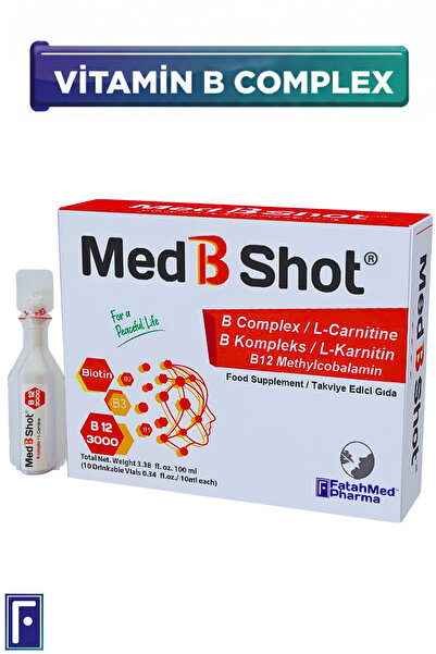 MED B SHOT B12 Kompleks Vit. (METİLKOBALAMİN) ,B1 ,B2,B3,B5,B6,B1 ,Biotin ,L Karnitin