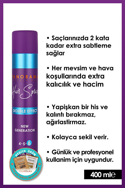 PANORAMA PROFESSIONAL Saç Spreyi Mega Hold 6- 400 ml / 2 Kata Kadar Kalıcı Tu...