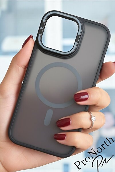 ProNorth Iphone 15 PRO MAX Uyumlu Kılıf Lens Hediyeli Magsafe Destekli Zırh Ş...